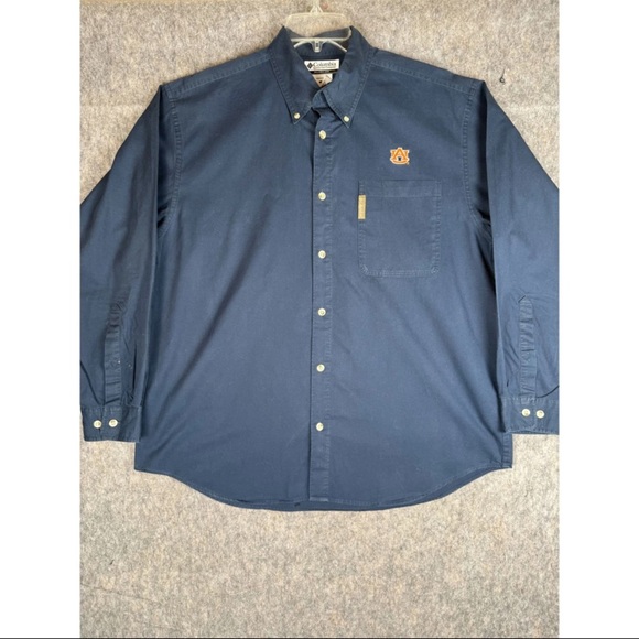 Columbia Other - Columbia Shirt Men's Large Navy Blue Auburn Tigers Logo Long Sleeve Button-Down
